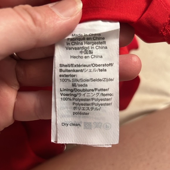 Madewell Red Silk Blouse - Picture 3 of 3